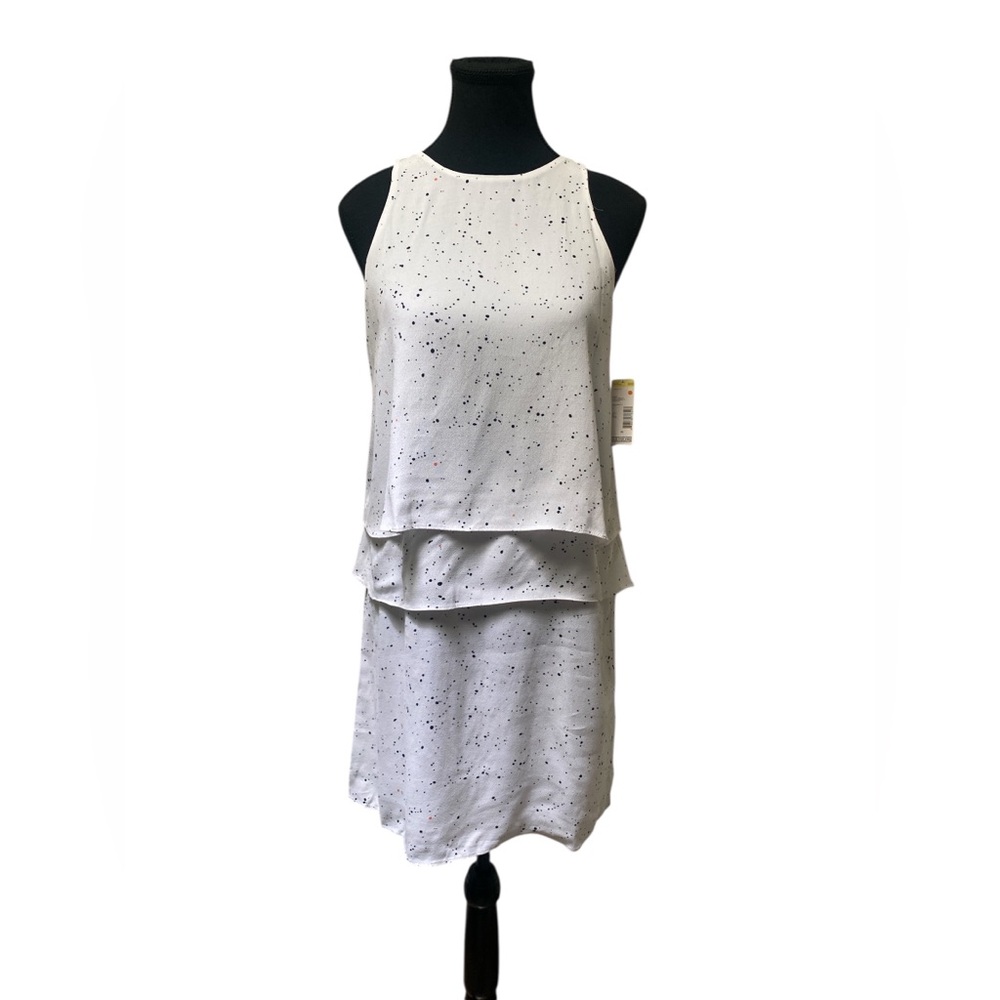 Metaphor White and Blue Speckled Mini Dress XS NWT